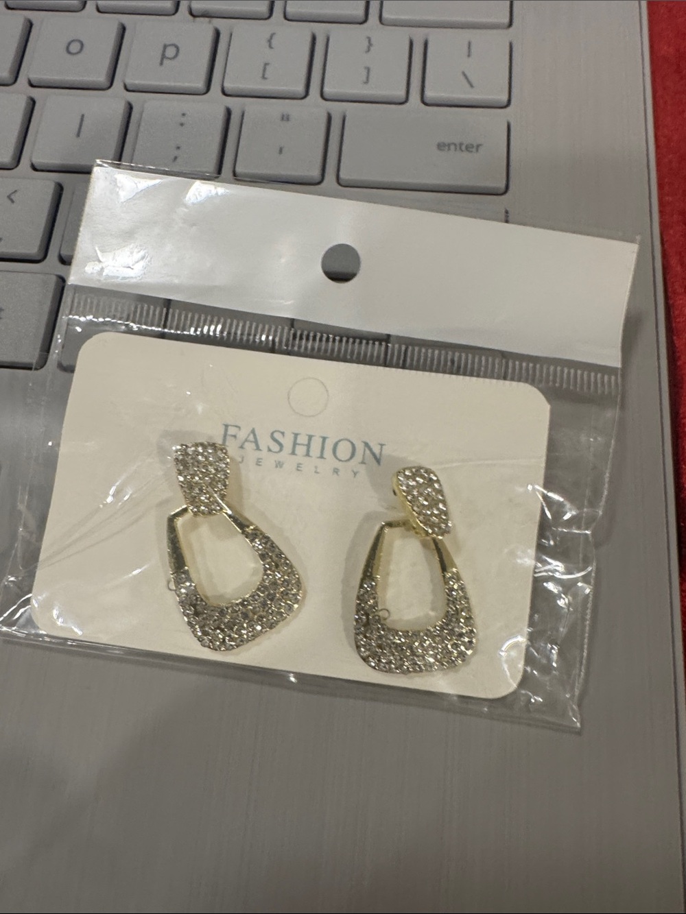 Fashion Jewelry Gold Crystal Dangle Earrings